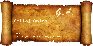 Gallaj Anita névjegykártya